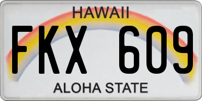 HI license plate FKX609