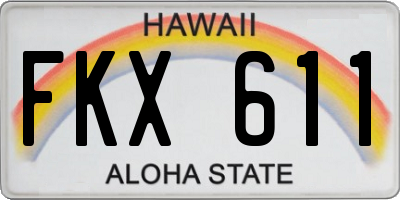 HI license plate FKX611