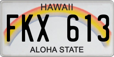 HI license plate FKX613
