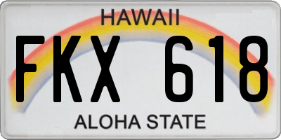 HI license plate FKX618