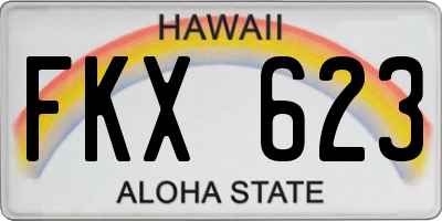 HI license plate FKX623
