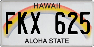 HI license plate FKX625
