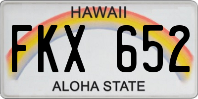 HI license plate FKX652