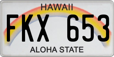 HI license plate FKX653