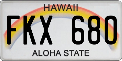 HI license plate FKX680