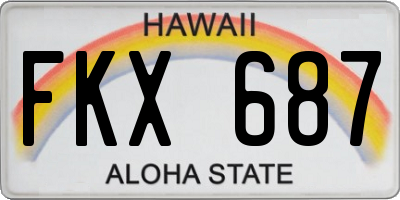 HI license plate FKX687