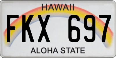 HI license plate FKX697