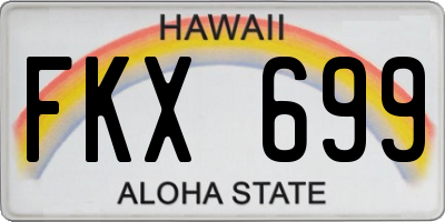 HI license plate FKX699