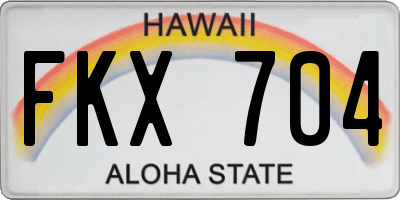 HI license plate FKX704