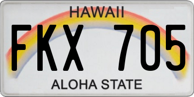 HI license plate FKX705