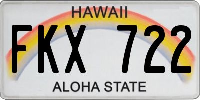 HI license plate FKX722