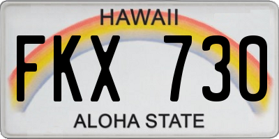 HI license plate FKX730