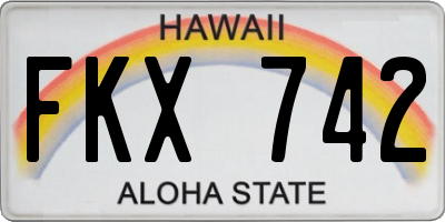 HI license plate FKX742