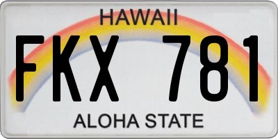 HI license plate FKX781