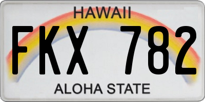 HI license plate FKX782