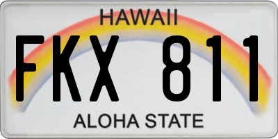 HI license plate FKX811