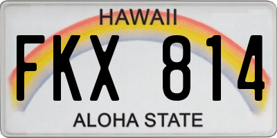 HI license plate FKX814