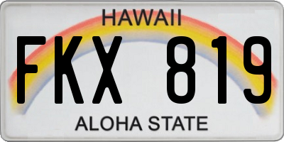 HI license plate FKX819