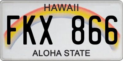 HI license plate FKX866