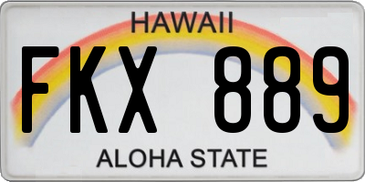 HI license plate FKX889