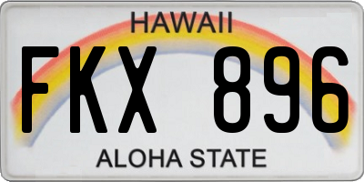 HI license plate FKX896