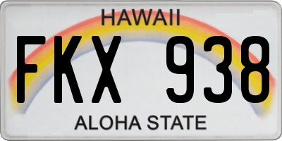 HI license plate FKX938