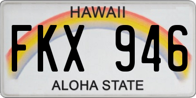 HI license plate FKX946