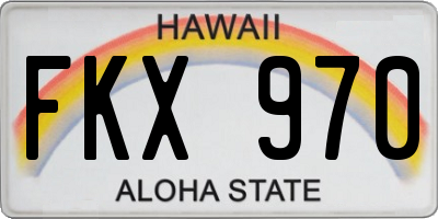 HI license plate FKX970