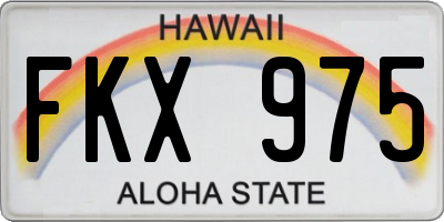 HI license plate FKX975