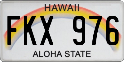 HI license plate FKX976