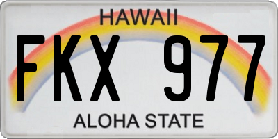 HI license plate FKX977