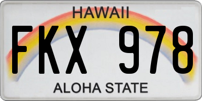 HI license plate FKX978