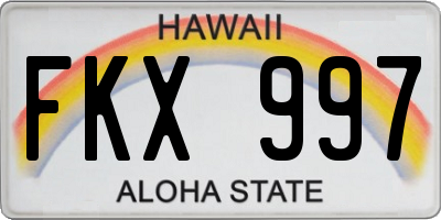 HI license plate FKX997