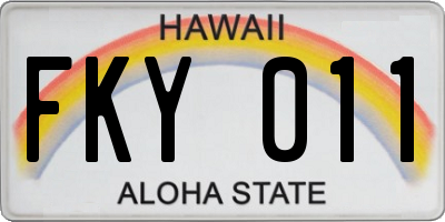 HI license plate FKY011