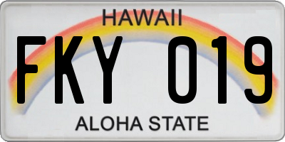 HI license plate FKY019