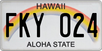 HI license plate FKY024