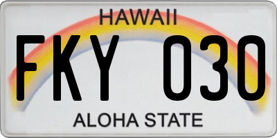 HI license plate FKY030