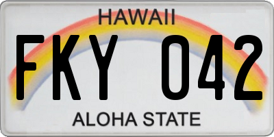HI license plate FKY042