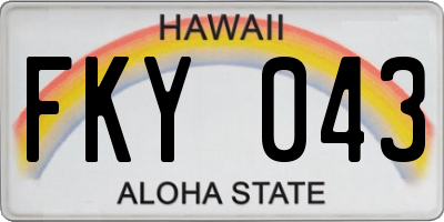 HI license plate FKY043