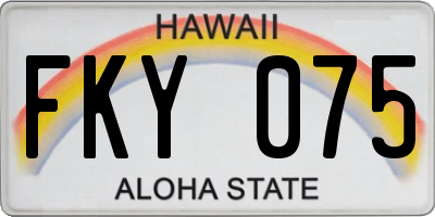 HI license plate FKY075