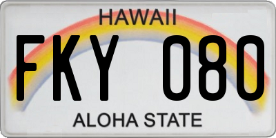 HI license plate FKY080