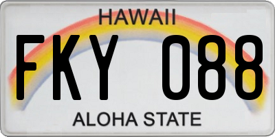 HI license plate FKY088