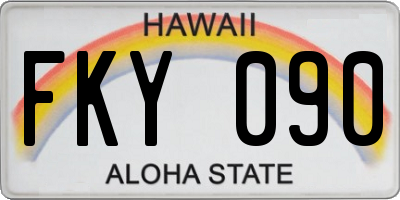 HI license plate FKY090