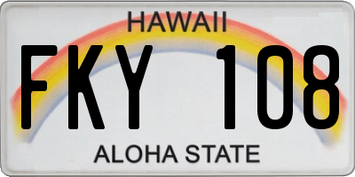 HI license plate FKY108