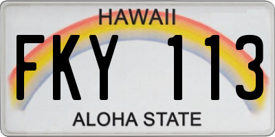 HI license plate FKY113