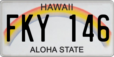 HI license plate FKY146