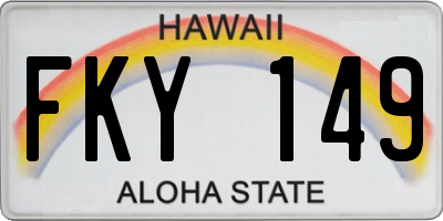 HI license plate FKY149