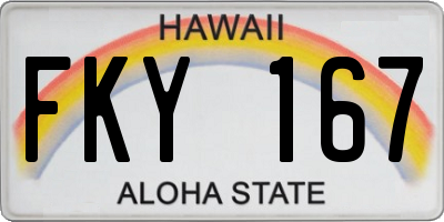 HI license plate FKY167