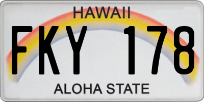 HI license plate FKY178