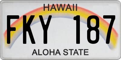 HI license plate FKY187